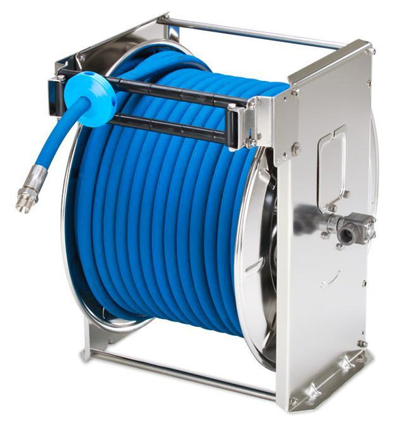 19mm Stainless Steel Auto Retract Hose Reel fitted with FDA Wash Down Hose