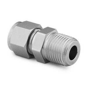 BSPT MALE STUD - TWIN FERRULE COMPRESSION FITTING STAINLESS STEEL