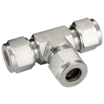 IMPERIAL TEE - TWIN FERRULE COMPRESSION FITTING STAINLESS STEEL
