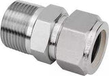 IMPERIAL BSPT MALE STUD - TWIN FERRULE COMPRESSION FITTING STAINLESS STEEL