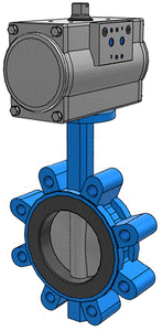 Lugged Type Actuated Butterfly Valve