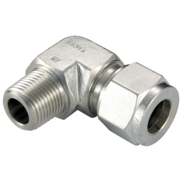 METRIC MALE STUD ELBOW - TWIN FERRULE COMPRESSION FITTING STAINLESS STEEL